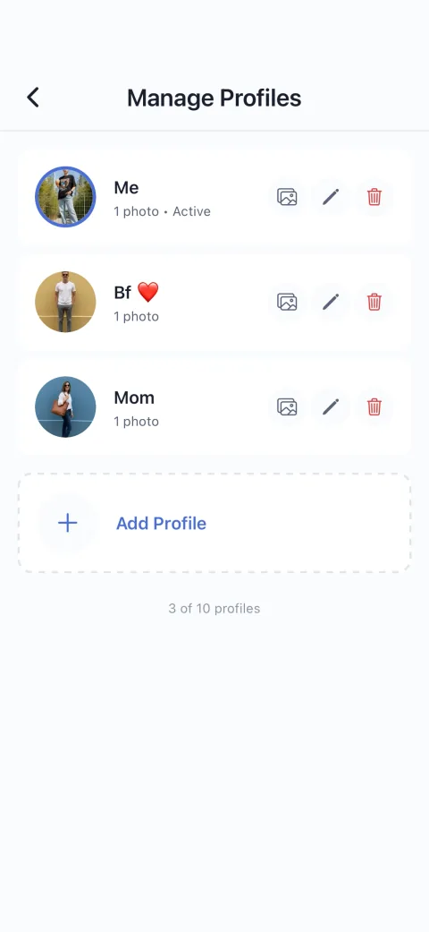 Manage profiles